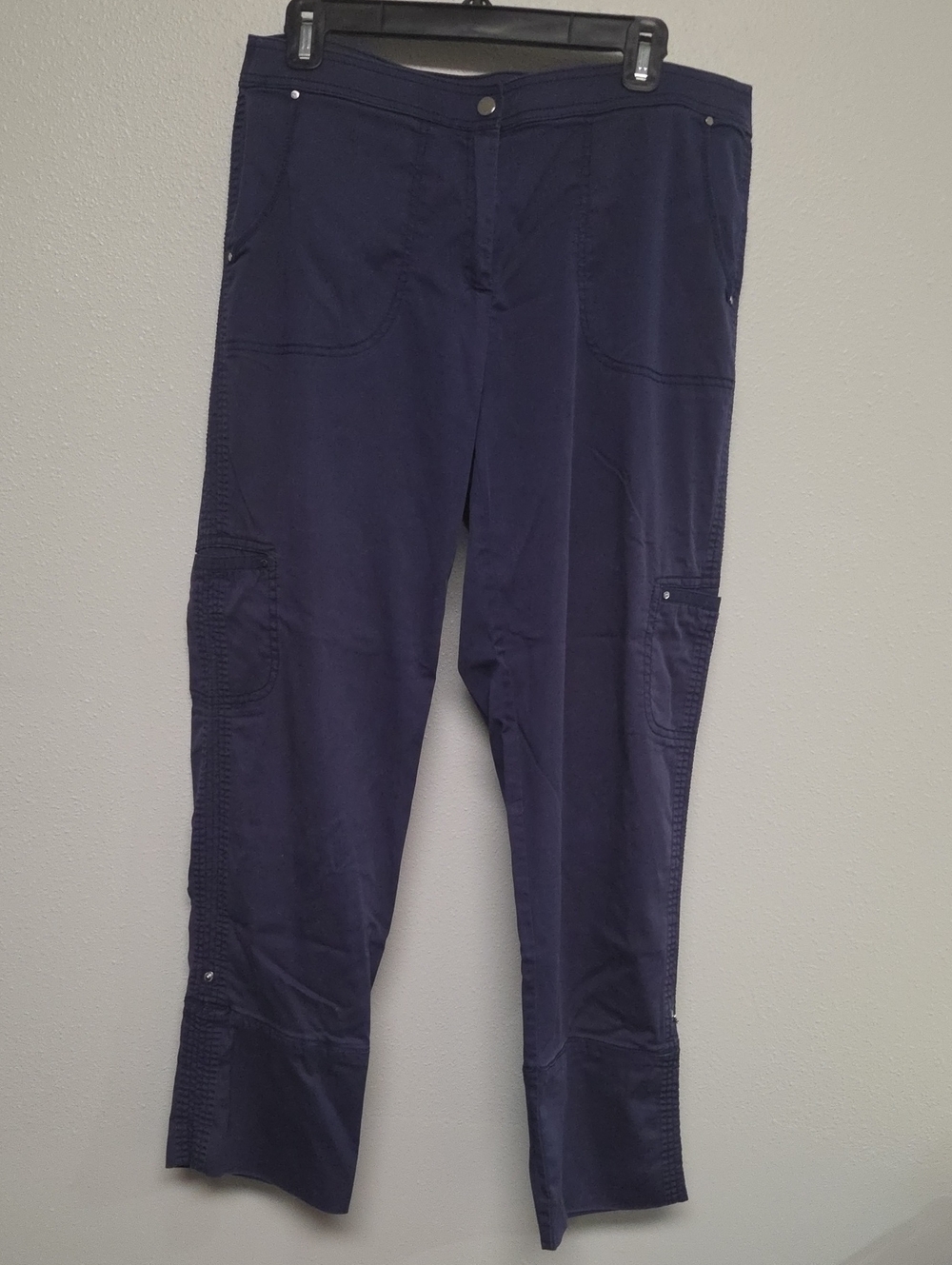 Chico's Navy Straight-Leg Cargo Pants